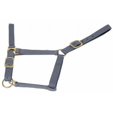 Cabezada de cuadra piel suedina T de T Gris