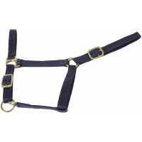 Cabezada de cuadra piel suedina T de T Azul marino