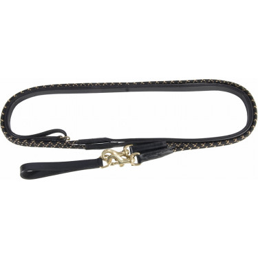 Riendas alemanas cuerda y cuero T de T Negro Riendas alemanas cuerda y cuero T de T Negro