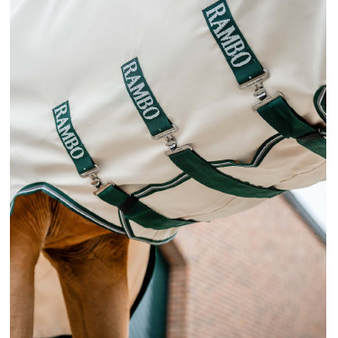 Cobertura integral Horseware Rambo Hoody 0g Tiza / verde cazador / plata Blanco Cobertura integral Horseware Rambo Hoody 0g Tiza / verde cazador / plata Blanco