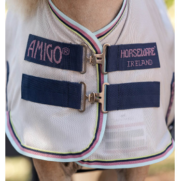 Cubre-moscas Horseware Amigo Bug Rug Petite 0g Plata / limón / marino / rosa / azul