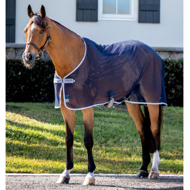 Camisa secante de malla Horseware Amigo 0g Marino / gris titanio / plata