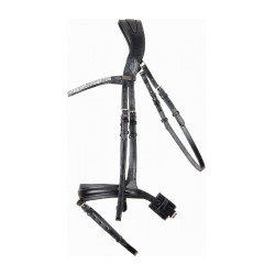 Cabezada testera anatomica Hopper strass T de T Negro / plata Cabezada testera anatomica Hopper strass T de T Negro / plata
