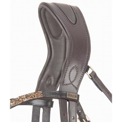 Cabezada testera anatomica Hopper strass T de T Marrón / dorado Marr&amp;amp;amp;oacute;n