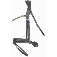 Cabezada testera anatomica Hopper strass T de T Marrón / plata