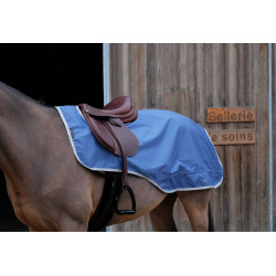 Manta riñonera EQUITHÈME TYREX 600D reciclada y forrada de polar Azul marino