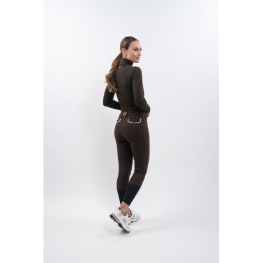 Pantalón polar de equitación Harcour Jaipur Cacao Marrón