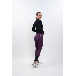 Pantalón polar de equitación Harcour Jaipur Higo Violeta