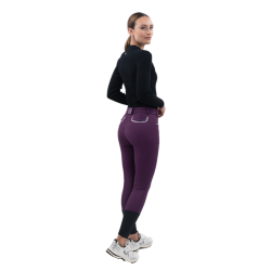 Pantalón polar de equitación Harcour Jaipur Higo Violeta