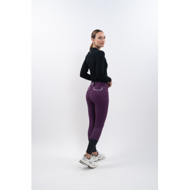 Pantalón polar de equitación Harcour Jaipur Higo Violeta
