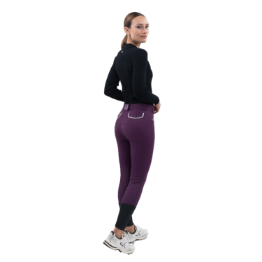Pantalón polar de equitación Harcour Jaipur Higo Violeta