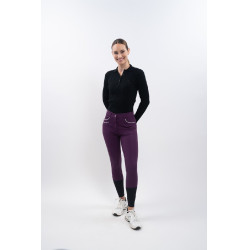 Pantalón polar de equitación Harcour Jaipur Higo Violeta