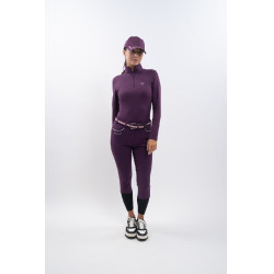 Pantalón polar de equitación Harcour Jaipur Higo Violeta