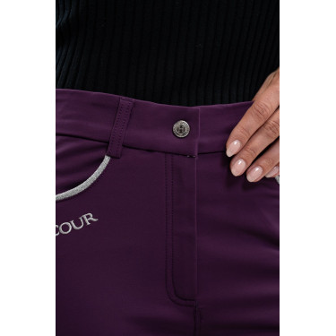 Pantalón polar de equitación Harcour Jaipur Higo Violeta