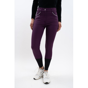Pantalón polar de equitación Harcour Jaipur Higo Violeta