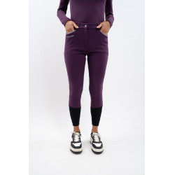 Pantalón polar de equitación Harcour Jaipur Higo Violeta