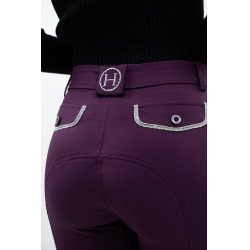 Pantalón polar de equitación Harcour Jaipur Higo Violeta
