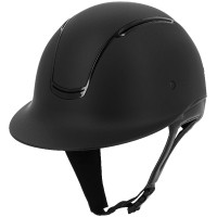 Casco con visera ancha inserto negro brillante EQUITHÈME - Soazy Negro / negro