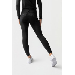 Pantalón de equitación Horze Leonie para mujer con asiento completo de gamuza vegana Negro