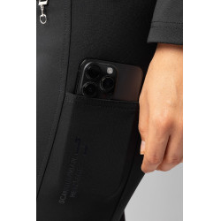 Pantalón de equitación Horze Leonie para mujer con asiento completo de gamuza vegana Negro