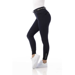 Pantalón Equithème Safir marine, contrastes noirs Azul Pantalón Equithème Safir marine, contrastes noirs Azul