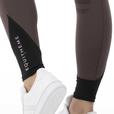 Pantalón Equithème Safir brun, contrastes noirs Pantalón Equithème Safir brun, contrastes noirs