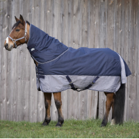 Manta Equi-Theme Tyrex 600 D 300g Azúl marino / gris