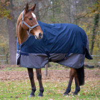 Manta Equi-Theme Tyrex 600 D 300g Azúl marino / gris