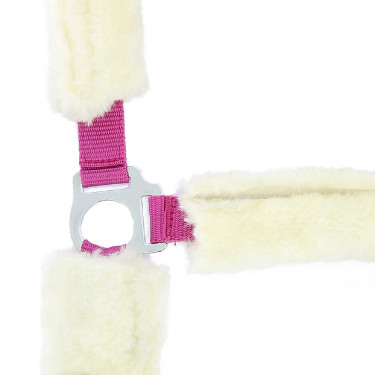 Cabezada Norton Full de borreguillo sintético Fucsia / crudo Rosa