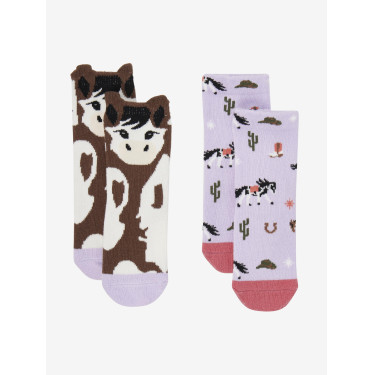 Calcetines Mini LeMieux de algodón (pack de 2) Paint Pony lila