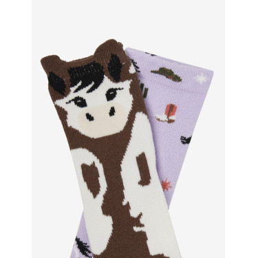 Calcetines Mini LeMieux de algodón (pack de 2) Paint Pony lila