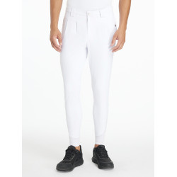 Pantalón de equitación LeMieux para hombre con fondo de silicona clásico Blanco
