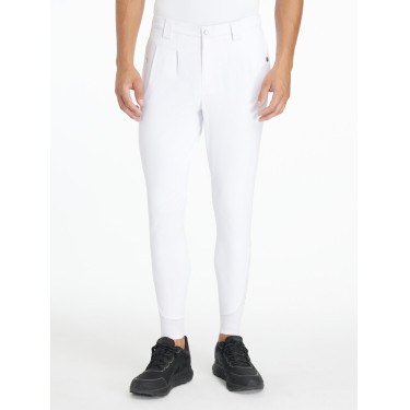 Pantalón de equitación LeMieux para hombre con fondo de silicona clásico Blanco