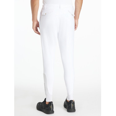 Pantalón de equitación LeMieux para hombre con fondo de silicona clásico Blanco