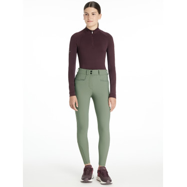 Pantalón de equitación con asiento de silicona Young Rider LeMieux Izzy Romero Verde