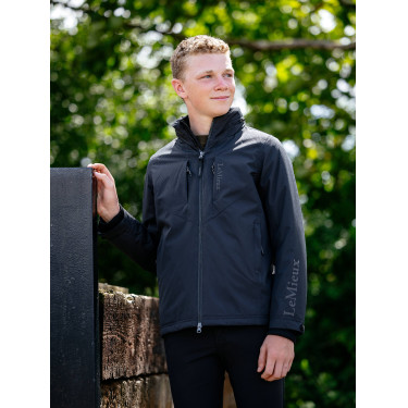 Chaqueta de equitación impermeable Team Young Rider para niño negra Chaqueta de equitación impermeable Team Young Rider para niño negra