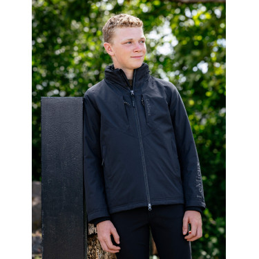Chaqueta de equitación impermeable Team Young Rider para niño negra Chaqueta de equitación impermeable Team Young Rider para niño negra