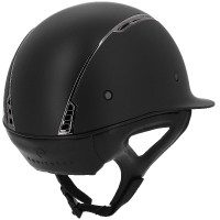 Casco con visera ancha inserto cromo gris carbón EQUITHÈME - Soazy Negro / cromo Casco con visera ancha inserto cromo gris carbón EQUITHÈME - Soazy Negro / cromo