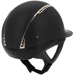 Casco con visera ancha inserto cromo oro rosa EQUITHÈME - Soazy Negro / oro rosa Casco con visera ancha inserto cromo oro rosa EQUITHÈME - Soazy Negro / oro rosa