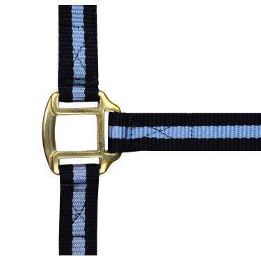 Cabezada de nylon forrada de cuero Negro / cielo Cabezada de nylon forrada de cuero Negro / cielo