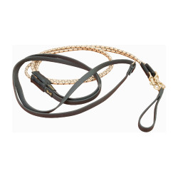 Riendas alemanas Biotack y cuerda T de T Negro / beige