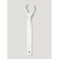 Corbata de punto para hombre Tommy Hilfiger Equestrian Adam con cremallera Blanco óptico