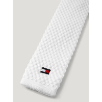 Corbata de punto para hombre Tommy Hilfiger Equestrian Adam con cremallera Blanco óptico
