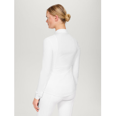 Polo de concurso Tommy Hilfiger Equestrian New Jersey de manga larga para mujer Blanco óptico Polo de concurso Tommy Hilfiger Equestrian New Jersey de manga larga para mujer Blanco óptico