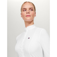 Polo de concurso Tommy Hilfiger Equestrian New Jersey de manga larga para mujer Blanco óptico Polo de concurso Tommy Hilfiger Equestrian New Jersey de manga larga para mujer Blanco óptico