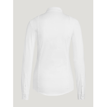 Polo de concurso Tommy Hilfiger Equestrian New Jersey de manga larga para mujer Blanco óptico Polo de concurso Tommy Hilfiger Equestrian New Jersey de manga larga para mujer Blanco óptico