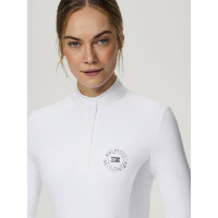 Polo de concurso Tommy Hilfiger Equestrian Taylor Strass de manga larga Blanco óptico Polo de concurso Tommy Hilfiger Equestrian Taylor Strass de manga larga Blanco óptico