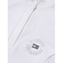 Polo de concurso Tommy Hilfiger Equestrian Taylor Strass de manga larga Blanco óptico