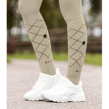 Calcetines de equitación ELT Argyle Gris beige