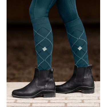 Calcetines de equitación ELT Argyle Azul petróleo